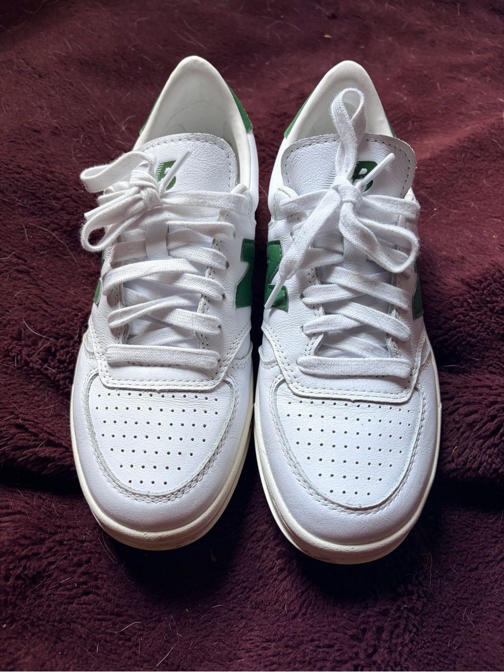 New Balance White Sneakers with Green Accents - Women's Low Top